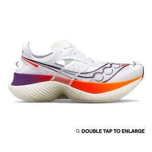 MENS Running Shoes - White, Purple, and Orange